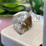 Natural Ethiopian White Opal Ring, Hand Engraved Sterling Silver 925, Artisan Statement Gift