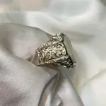 Opal Ring - Natural White Opal Sterling Silver 925 Handmade Hand Engraved Ring - October's Birthstone - Gift For Him