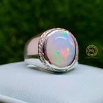 Opal Ring - Natural Ethiopian Opal Sterling Silver 925 Handmade Ring - Mens opal ring - October Birthstone - Gift