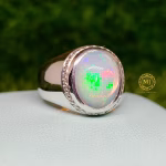Opal Ring - Natural Ethiopian Opal Sterling Silver 925 Handmade Ring - Mens opal ring - October Birthstone - Gift