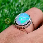 Opal Ring - Natural Ethiopian Opal Sterling Silver 925 Handmade Ring - Mens opal ring - October Birthstone - Gift