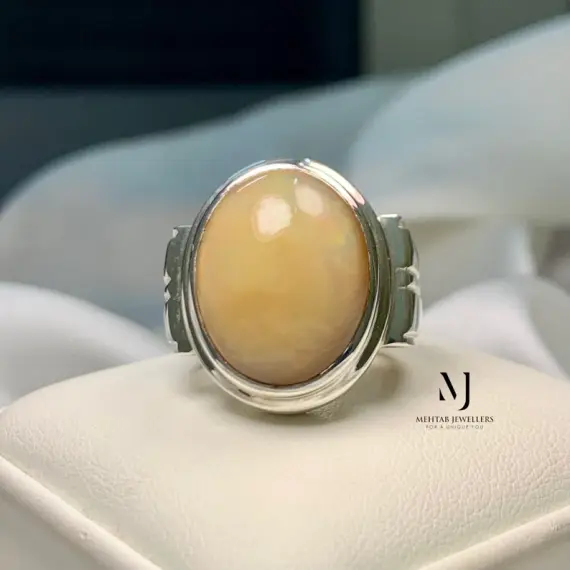 Natural Opal Ring - Natural Ethiopian Opal Sterling Silver 925 Handmade Ring - October's Birthstone