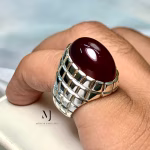 Agate Ring - Natural Agate Sterling Silver 925 Handmade Ring