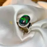 Black Opal Ring - Natural Ethiopian Black Opal Sterling Silver 925 Handmade Ring - October's Birthstone