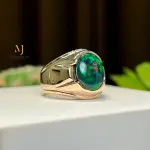 Natural Black Opal Solid Gold Handmade Ring - Opal Gold Rings For Men