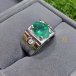 Natural Emerald Ring for Men – Handmade Sterling Silver 925 Jewelry, Bold Statement Ring