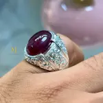 Natural Agate Ring for Men • Handmade Hand Engraved Sterling Silver Jewelry •Statement Gemstone Ring