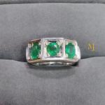 Natural Emerald Ring – Handmade Sterling Silver Jewelry for Men, May Birthstone Ring