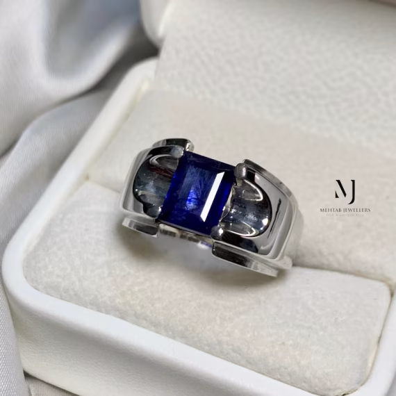 Natural Blue Sapphire Sterling Silver 925 Handmade Ring – September Birthstone Jewelry, Classic Artisan Design