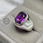 Natural Amethyst Ring, Handmade Sterling Silver 925, February Birthstone Gift