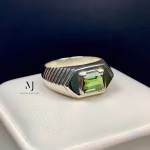 Natural Tourmaline Ring, Sterling Silver 925, Handmade October Birthstone Gift