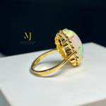 Natural Ethiopian Opal Ring - Natural Ethiopian Opal 18K Solid Gold Ring - 18K Gold Ring For Her - Opal Gold Ring - October's Birthstone