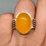 Natural Yellow Agate Ring