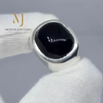 Solid Jet Black Agate Ring