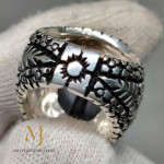 Natural Jet Black Agate Ring