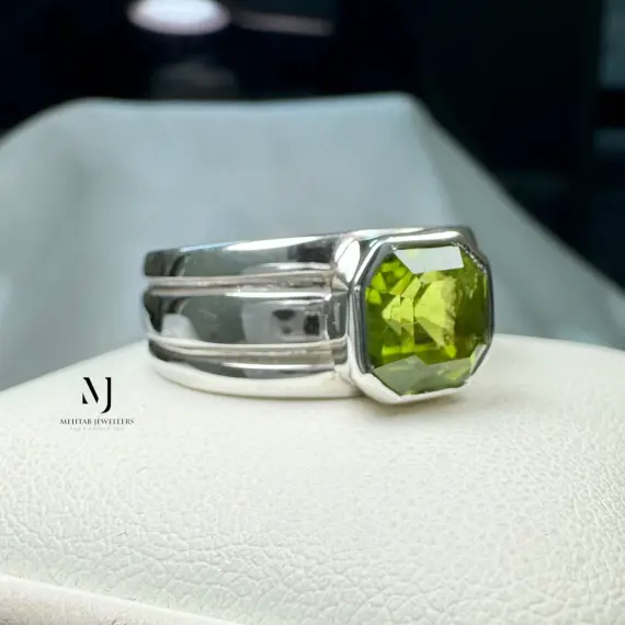 Natural Peridot Ring Sterling Silver 925 Handmade Peridot Jewelry | August Birthstone