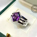 Amethyst Ring- Natural Amethyst Sterling Silver Ring - February Birthstone