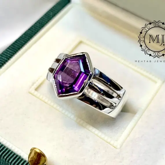Amethyst Ring- Natural Amethyst Sterling Silver Ring - February Birthstone