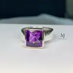 Natural Amethyst Sterling Silver Ring - February Birthstone - Statement Ring