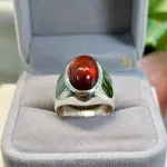 Natural Garnet Ring - Sterling Silver 925 Handmade Ring - Ring For Men.