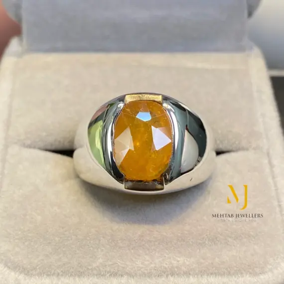 Natural Yellow Sapphire Ring Sterling Silver Handmade 925 Gemstone Jewelry