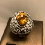 Mexican Fire Agate Ring Sterling Silver Handmade Engraved Gemstone Jewelry Gift