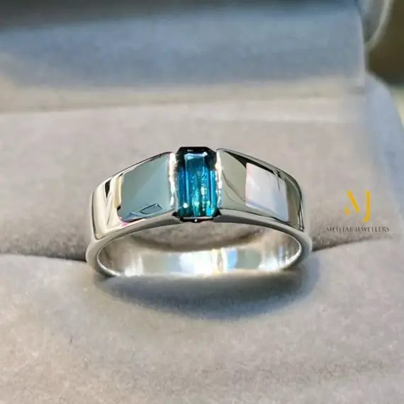 Natural Indicolite Sterling Silver Handmade Ring - Indicolite Tourmaline Ring