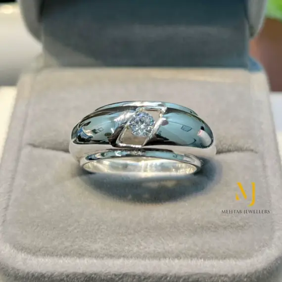 Moissanite Ring Sterling Silver Handmade Band 925 Silver High Polish Unisex