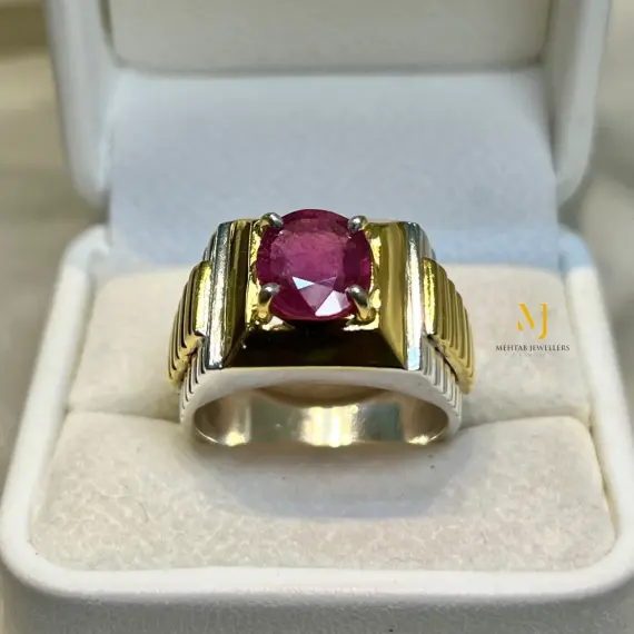 Natural Ruby Ring Sterling Silver Handmade Rhodium Gold Plated Statement Gift