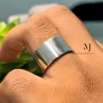 Wide Band Sterling Silver Ring Handmade 925 Solid Silver Polished Finish