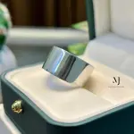 Wide Band Sterling Silver Ring Handmade 925 Solid Silver Polished Finish