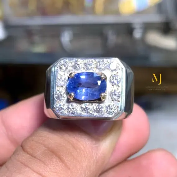 Natural Blue Sapphire Ring 925 Sterling Silver Handmade Jewelry - Sep Birthstone