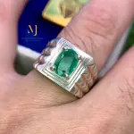 Natural Emerald Ring - Handmade Sterling Silver 925 Ring - May Birthstone Gift
