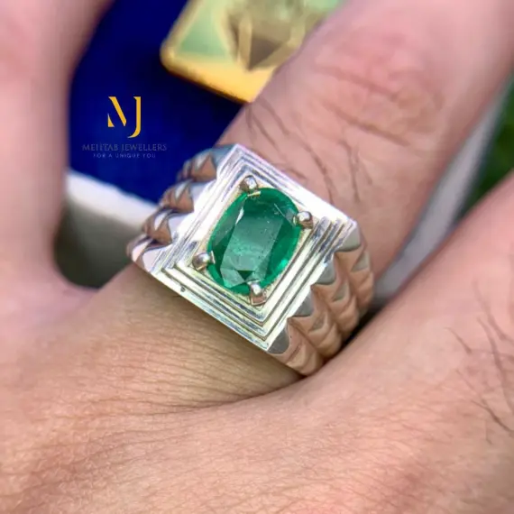 Natural Emerald Ring - Handmade Sterling Silver 925 Ring - May Birthstone Gift