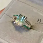 Natural Bicolor Tourmaline Ring • Handmade Sterling Silver 925 Ladies Ring