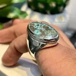 Natural Turquoise Sterling Silver 925 Ring For Men -Special Ring - Feroza Ring.