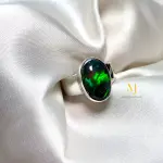 Natural Black Opal Sterling Silver 925 Handmade Ring, Octobers Birthstone, Gift.