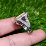 Green Moissanite Ring For Her - Intense Green Colour Sterling Silver Ring