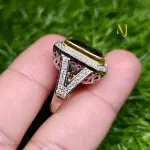 Green Moissanite Ring For Her - Intense Green Colour Sterling Silver Ring