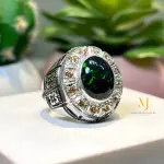 Natural Black Opal Sterling Silver 925 Handmade Hand Engraved Ring For Men Gift