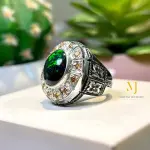Natural Black Opal Sterling Silver 925 Handmade Hand Engraved Ring For Men Gift