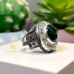 Natural Black Opal Sterling Silver 925 Handmade Hand Engraved Ring For Men Gift