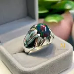 Natural Ethiopian Black Opal Sterling Silver 925 Handmade Ring October Birthstone