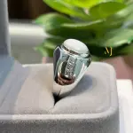 Natural Australian White Opal Sterling Silver 925 Handmade Ring For Men