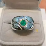 Natural Emerald Sterling Silver Handmade Band - Unisex Emerald Band - Band Ring