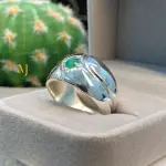 Natural Emerald Sterling Silver Handmade Band - Unisex Emerald Band - Band Ring