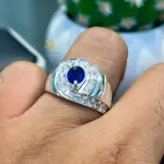 Natural Blue Sapphire Sterling Silver 925 Handmade Ring - September's Birthstone