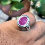 Natural Ruby Sterling Silver 925 Handmade Ring - July's Birthstone - Real Ruby