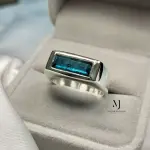 Blue Indicolite Tourmaline Ring - Sterling Silver Handmade Ring - Unisex Ring