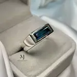 Blue Indicolite Tourmaline Ring - Sterling Silver Handmade Ring - Unisex Ring